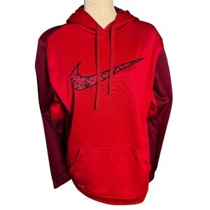 NIKE mens red hoodie sweatshirt like new Size Large